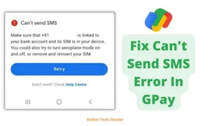 cant send sms gpay