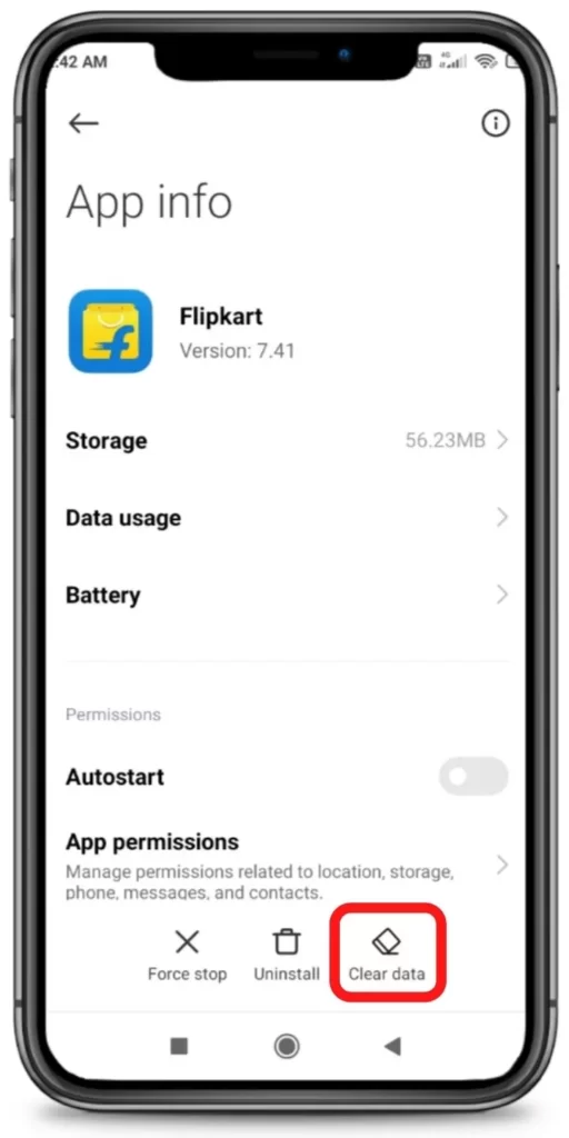 clear cache data flipkart2 1