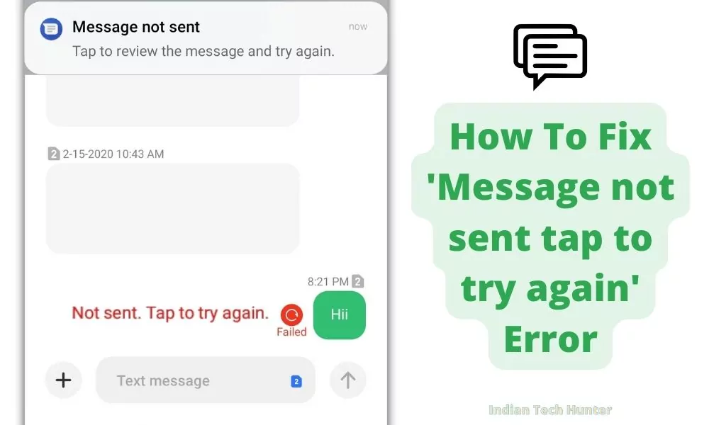 solve Message not sent tap to try again Error