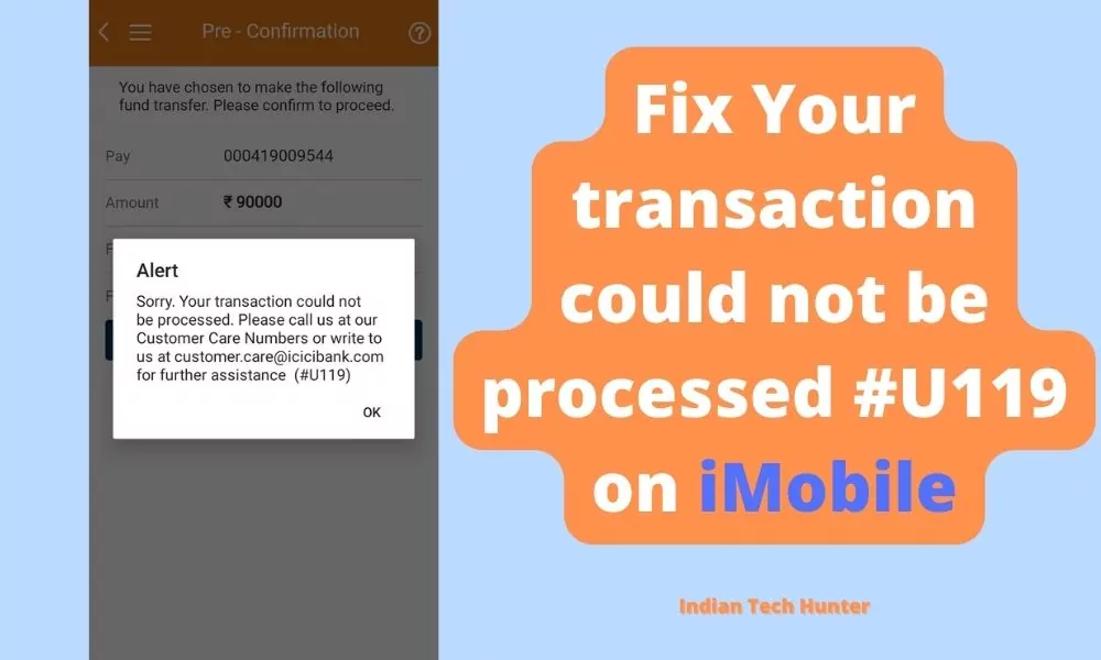 Fix Your transaction could not be processed U119